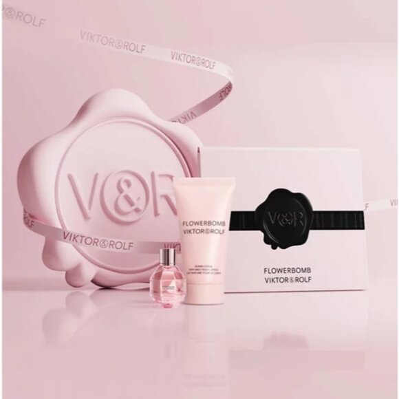 Viktor&Rolf Gift Set-Flowerbomb EDP Mini,Body&Hand Lotion-7ml,50ml-2pc-BOXED-NEW - Picture 13 of 16